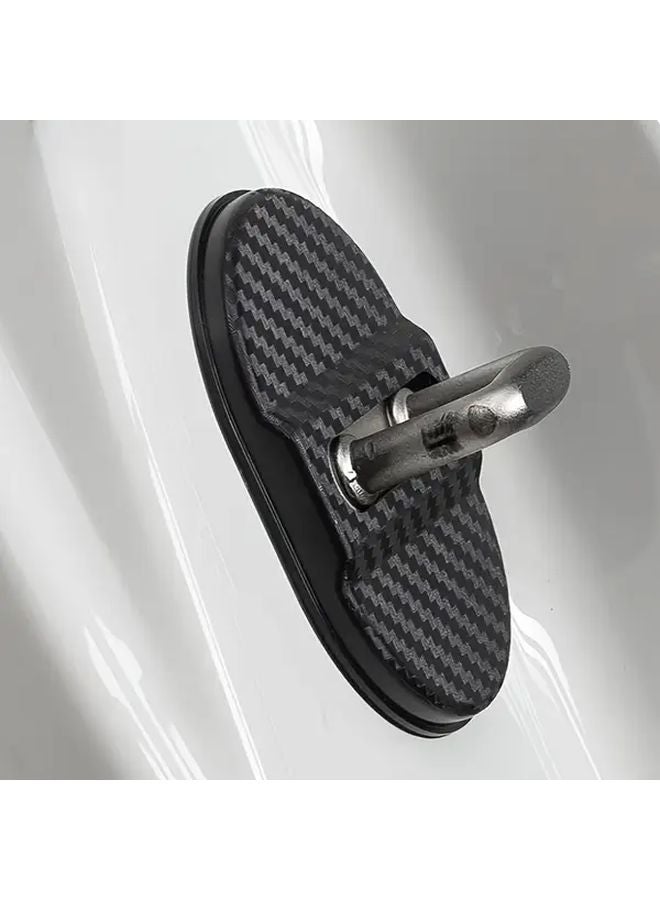 4Pcs Black Car Door Lock Plate Protector Anti Vibration Noise Reduction Rubber Pad Sticker - Image 3